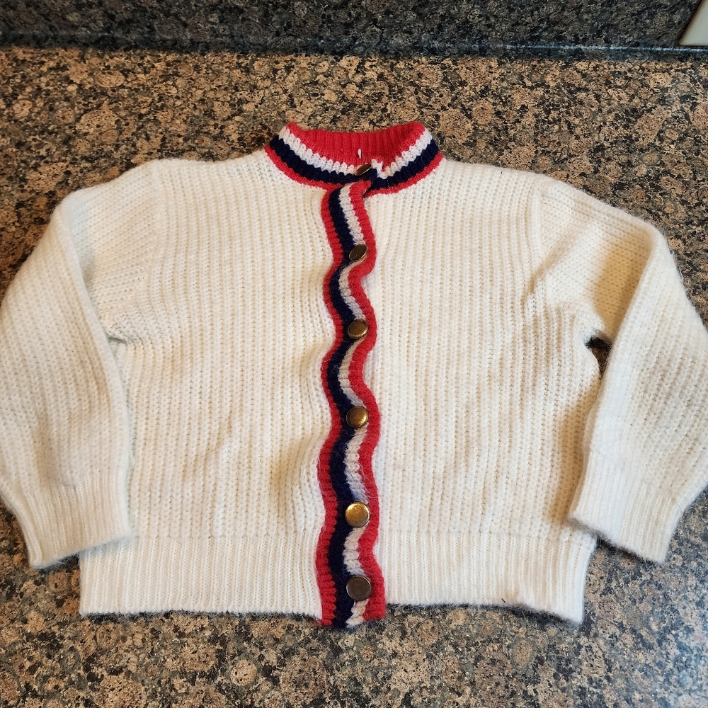 Vintage 1960's Honeysuckle Child's Sweater, From Sears, Roebuck & Co., Size 4